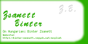 zsanett binter business card